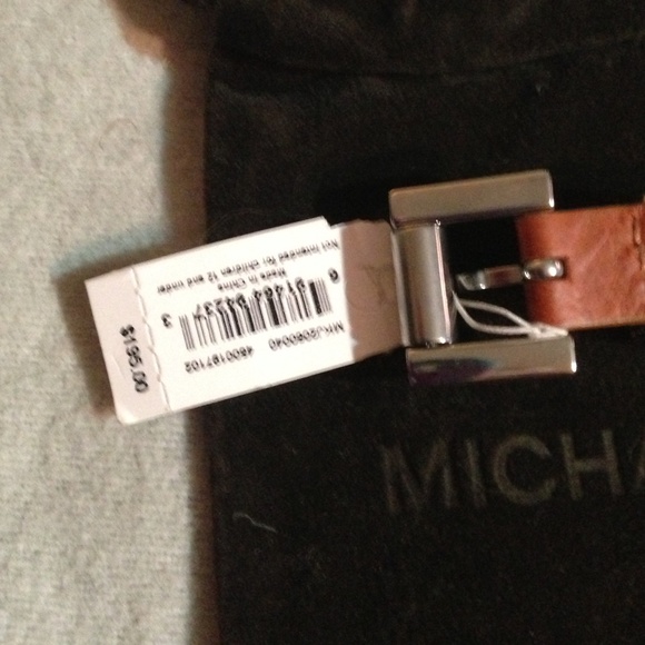 NWT Michael Kors Double Wrap Bracelet Leather Brown and Silver - Picture 3 of 4